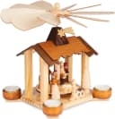 BRUBAKER Weihnachtspyramide 28 cm Holzpyramide Krippe mit Jesus, Maria, Josef und Betlehem Stern Bild 1