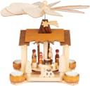 BRUBAKER Weihnachtspyramide 28 cm Holzpyramide Krippe mit Jesus, Maria, Josef und Betlehem Stern Bild 2