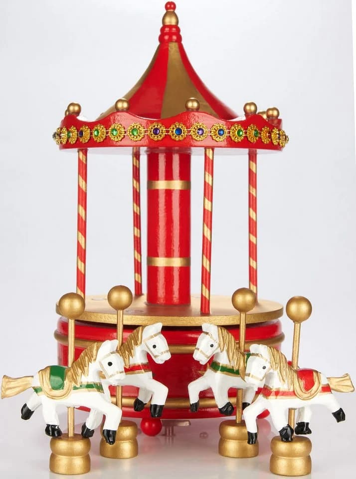 BRUBAKER Spieluhr Holz Nostalgie Karussell Jingle Bells - Bild 5