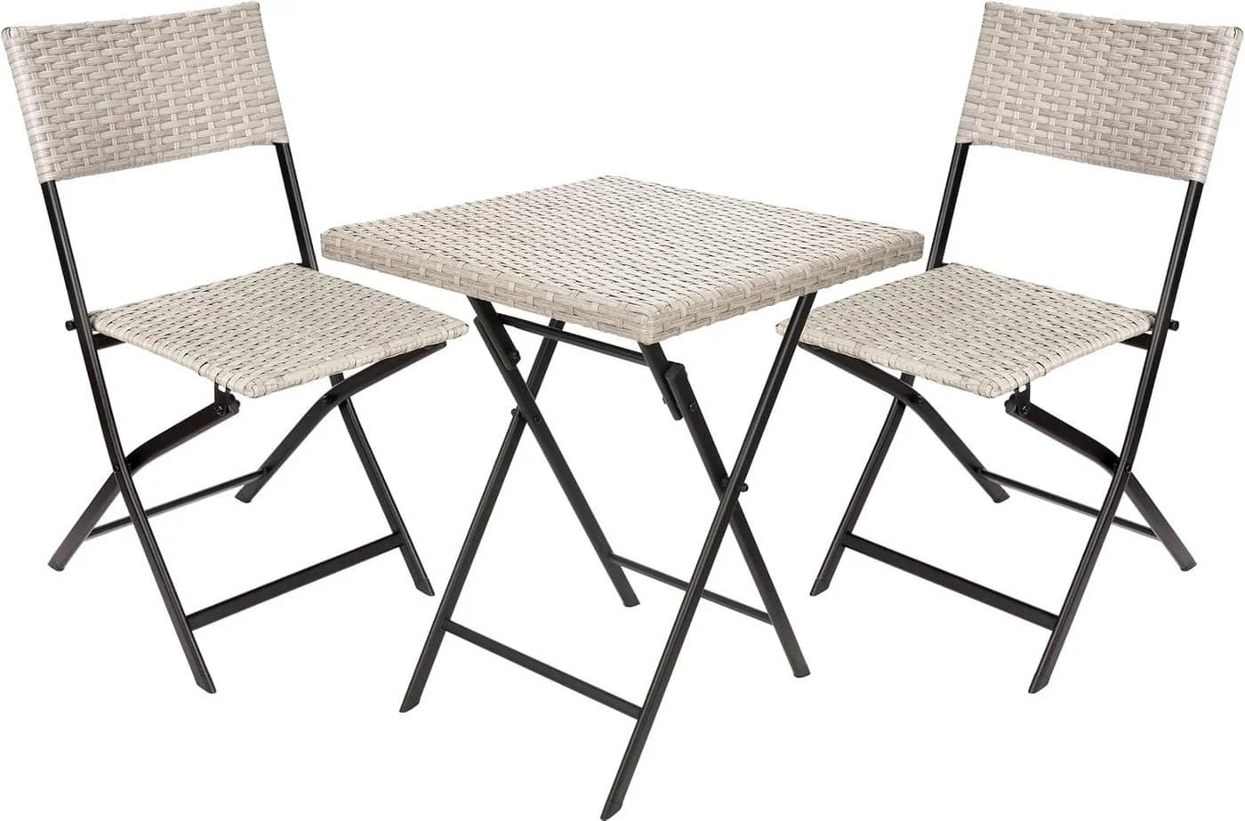 BRUBAKER Balkonset Lugano Polyrattan Wetterfest Klappbar - Bild 2
