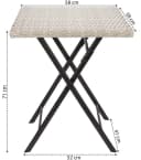 BRUBAKER Balkonset Lugano Polyrattan Wetterfest Klappbar Bild 3