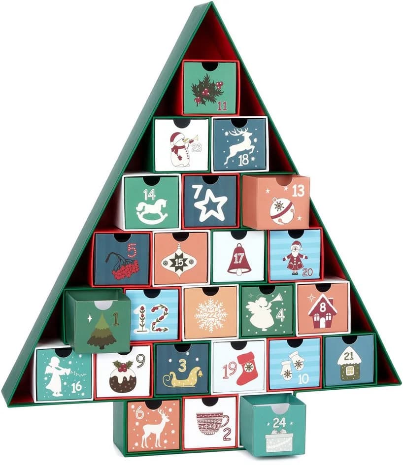 BRUBAKER befüllbarer Adventskalender Tannenbaum Grün Bunt - Bild 2