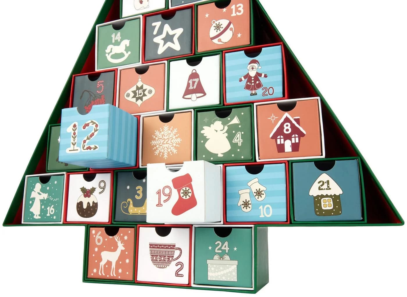 BRUBAKER befüllbarer Adventskalender Tannenbaum Grün Bunt - Bild 3