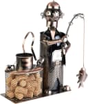 BRUBAKER Weinflaschenhalter Angler Kupfer Metallfigur Bild 1