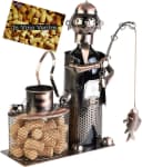BRUBAKER Weinflaschenhalter Angler Kupfer Metallfigur Bild 2