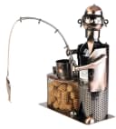 BRUBAKER Weinflaschenhalter Angler Kupfer Metallfigur Bild 3