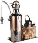 BRUBAKER Weinflaschenhalter Angler Kupfer Metallfigur Bild 4