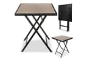 BRUBAKER Gartentisch Bergamo Beige/Grau Metall Klappbar Bild 2