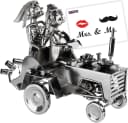 BRUBAKER Hochzeitspaar auf Traktor Metall Skulptur Dekofigur Hochzeit Bild 2