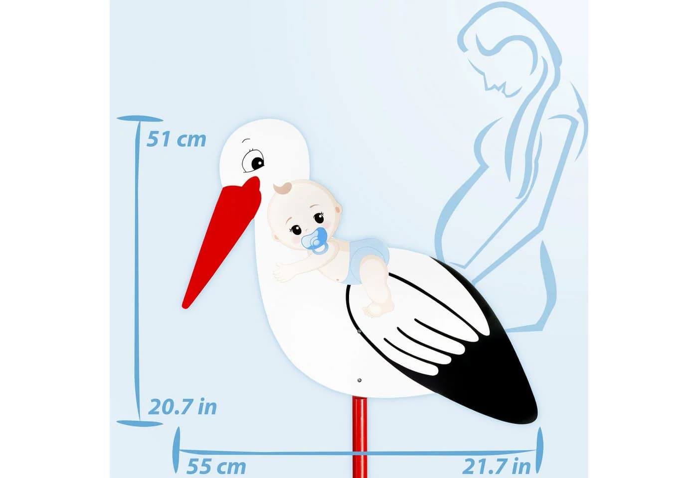 BRUBAKER Girlande Willkommen Baby + Großer Holzstorch Deko Set - Bild 4