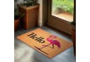 BRUBAKER Fußmatte Hello Flamingo Braun Rosa Rutschfest Bild 2