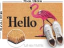 BRUBAKER Fußmatte Hello Flamingo Braun Rosa Rutschfest Bild 5