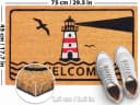 BRUBAKER Fußmatte Welcome mit Leuchtturm - Kokosmatte 45 x 75 cm Bild 1