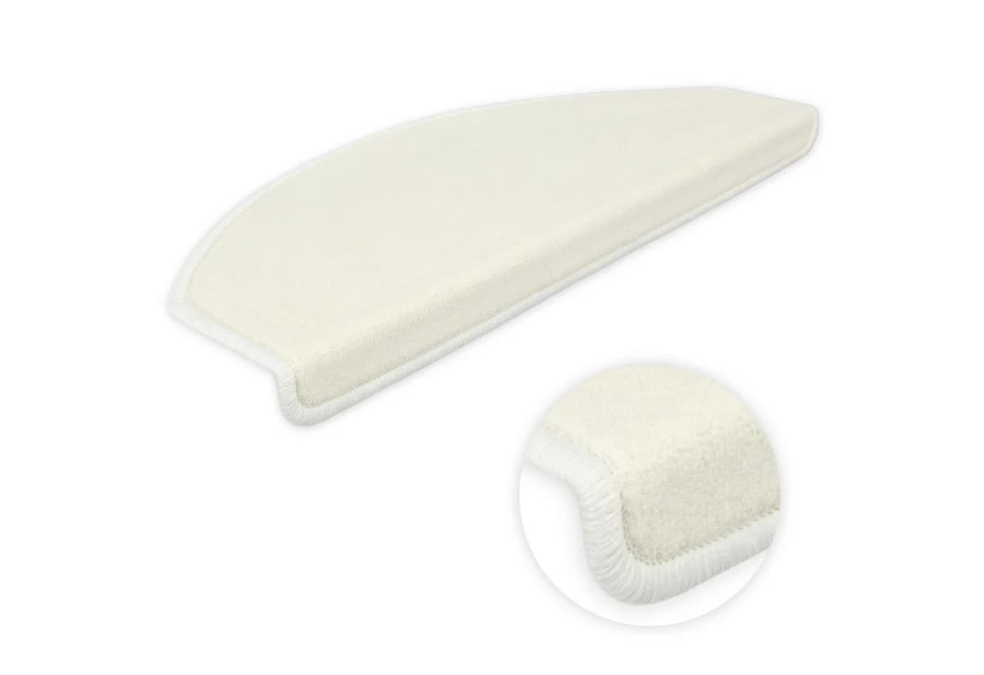 Metzker® Stufenmatte Vorwerk Uni Velours 15-tlg. Set Halbrund Weiss - Bild 2