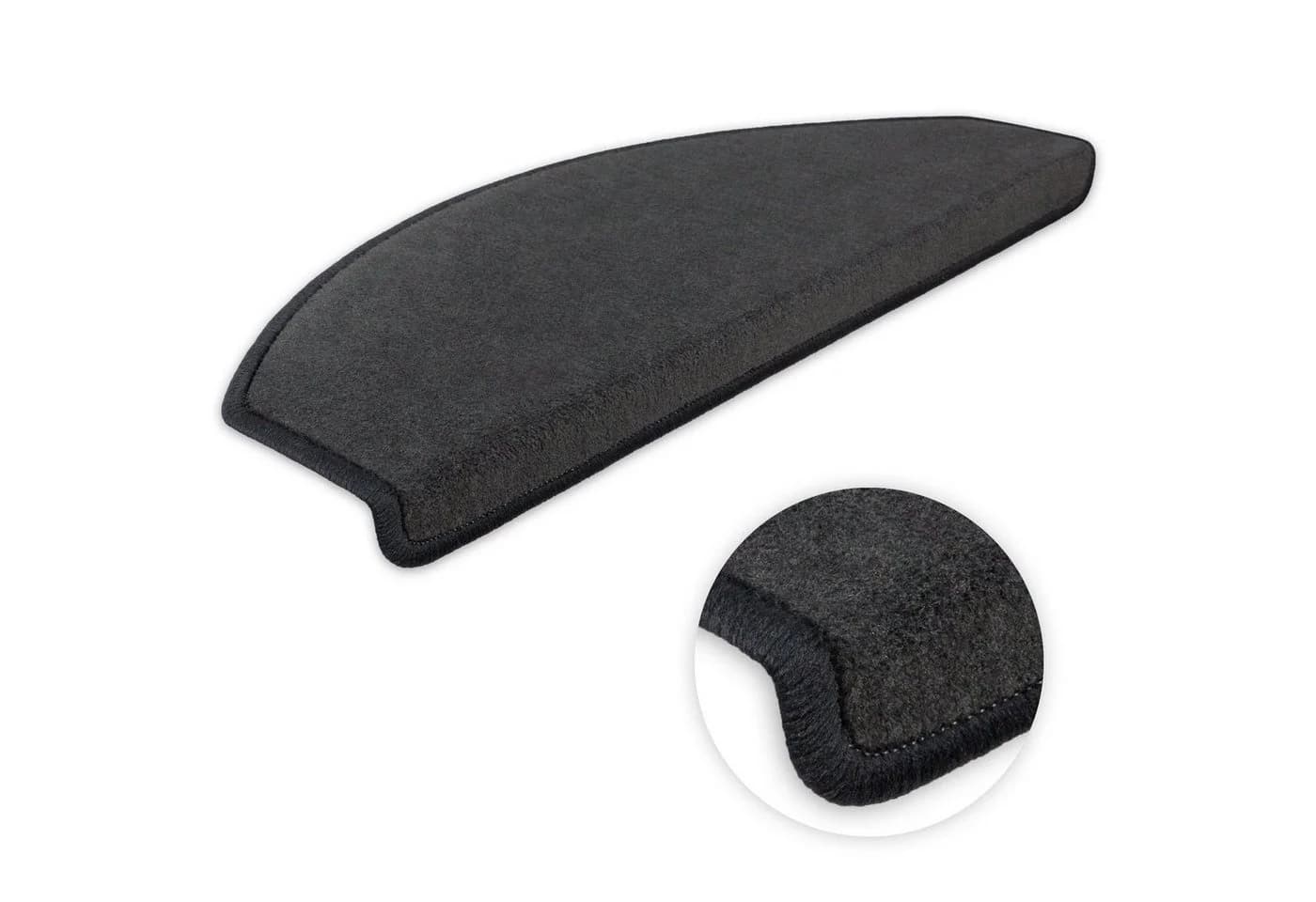 Metzker Stufenmatte Vorwerk Uni Velours Anthrazit Halbrund 15er Set - Bild 2