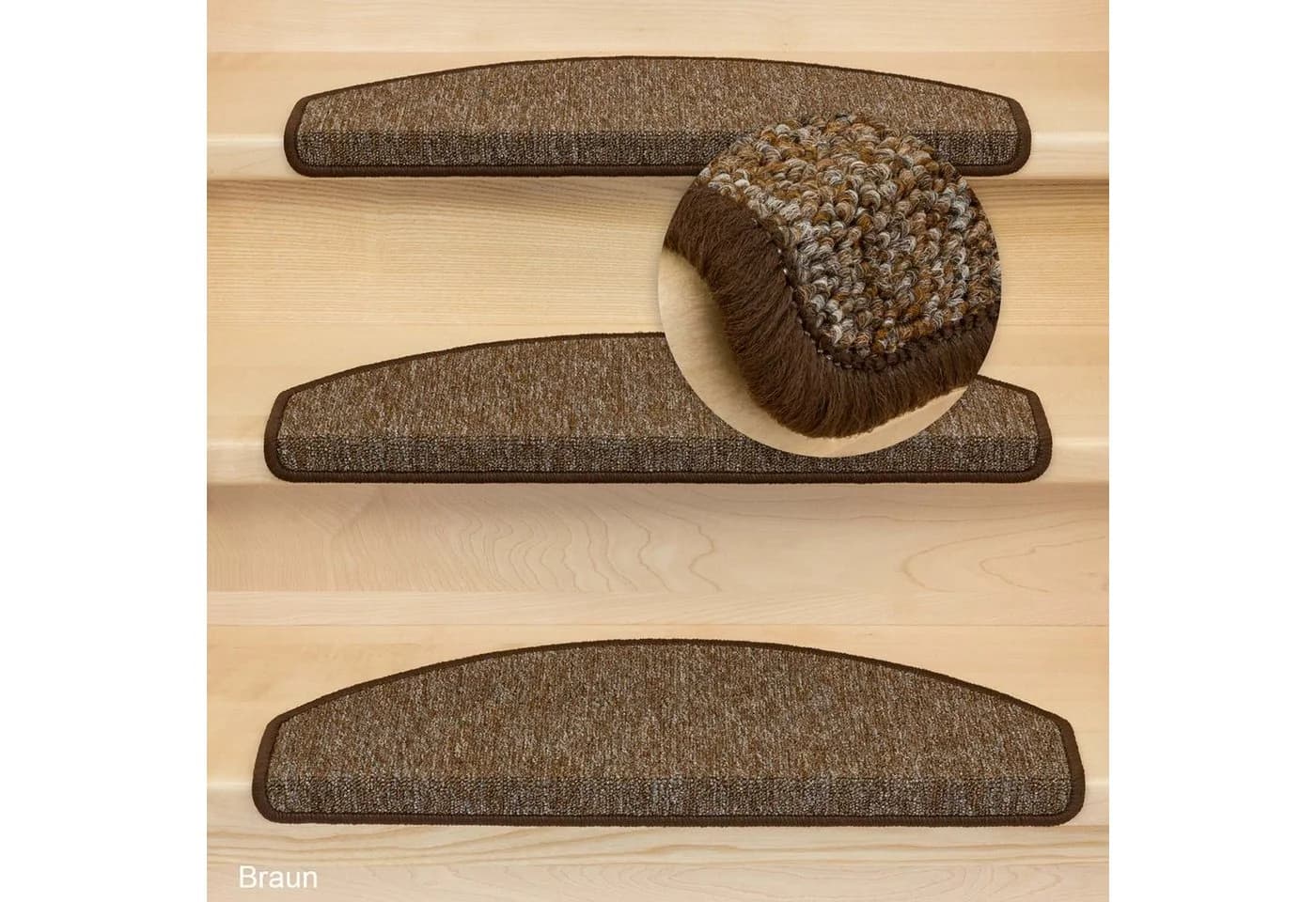 Metzker® Stufenmatte Rambo Halbrund 15er Set Braun