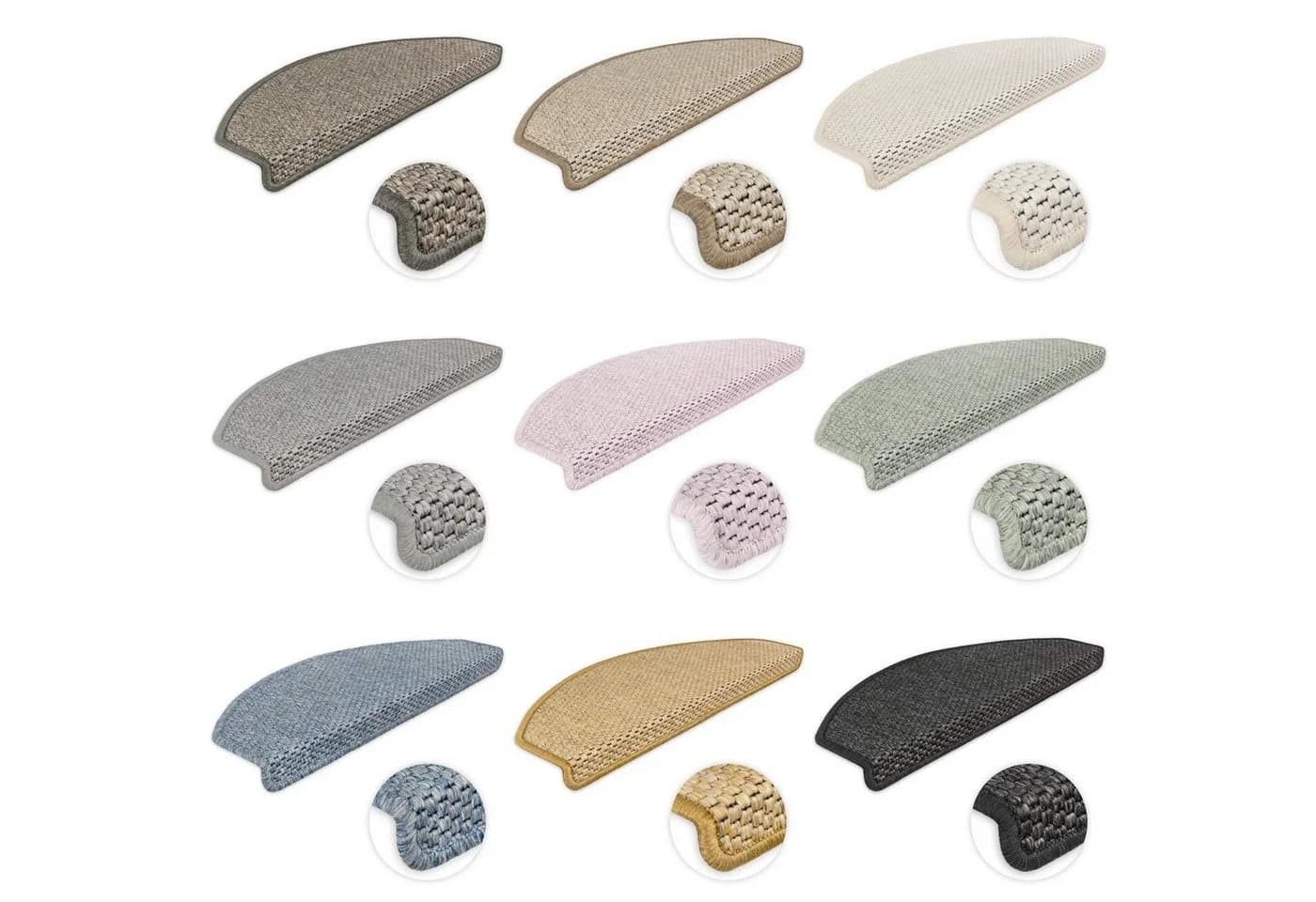 Metzker Stufenmatte Göteborg Halbrund Grau Sisal-Optik 15er Set - Bild 5