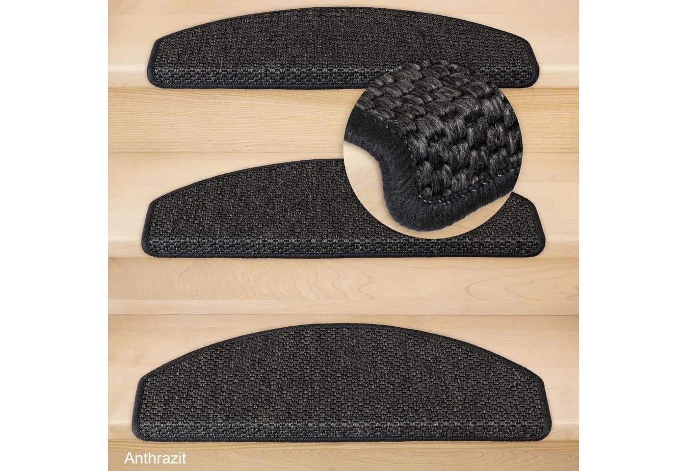 Metzker Stufenmatte Göteborg Halbrund Anthrazit Sisal-Optik - Bild 4