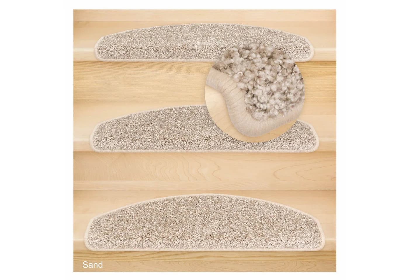 Metzker Stufenmatte Marseille Halbrund Sand 14 Stück Set