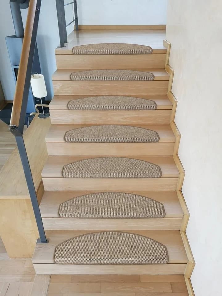 Metzker® Stufenmatte Göteborg Halbrund Hellbraun Sisal-Optik