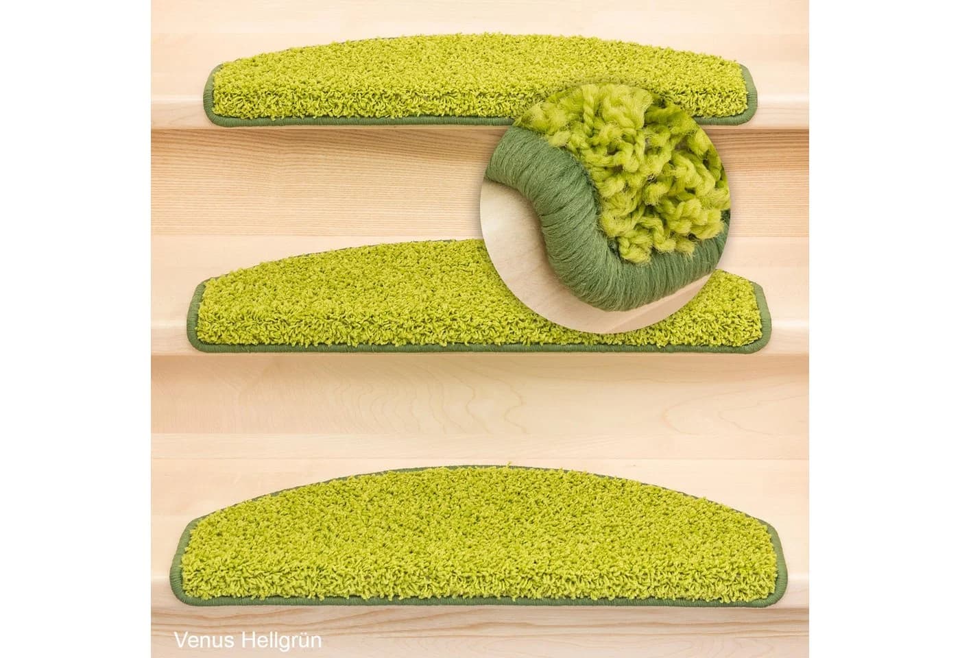 Metzker® Stufenmatte Venus Halbrund Shaggy Hellgrün