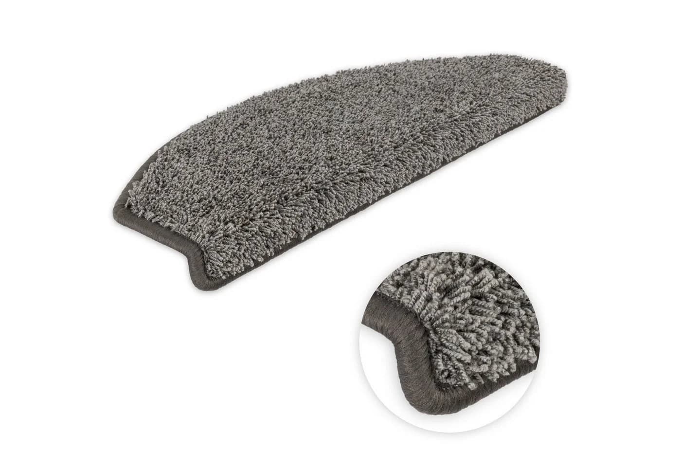 Metzker® Stufenmatte Shaggy Emphoria Halbrund Dunkelgrau 15er Set - Bild 2