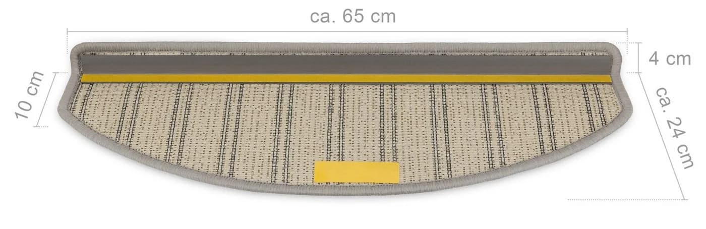Metzker® Shaggy Stufenmatten Set 15-tlg. Halbrund Creme - Bild 4