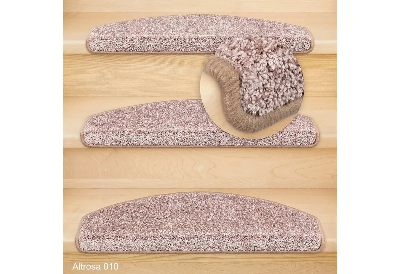 Metzker Stufenmatte Ventura Halbrund Alt-Rosa mit Klebeband