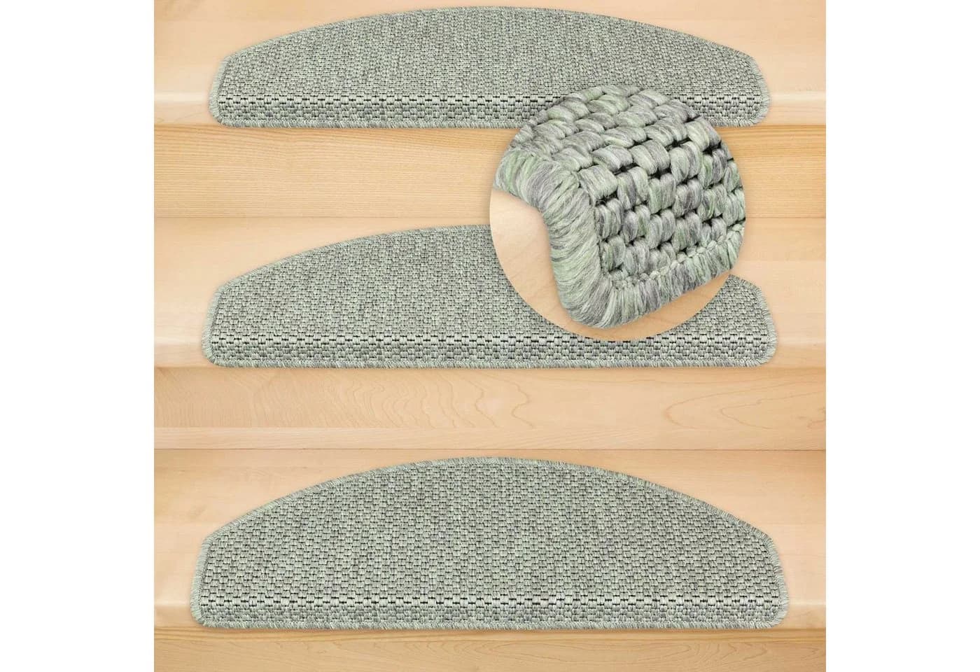 Metzker® Stufenmatte Göteborg Halbrund Lindgrün Sisal-Optik - Bild 4