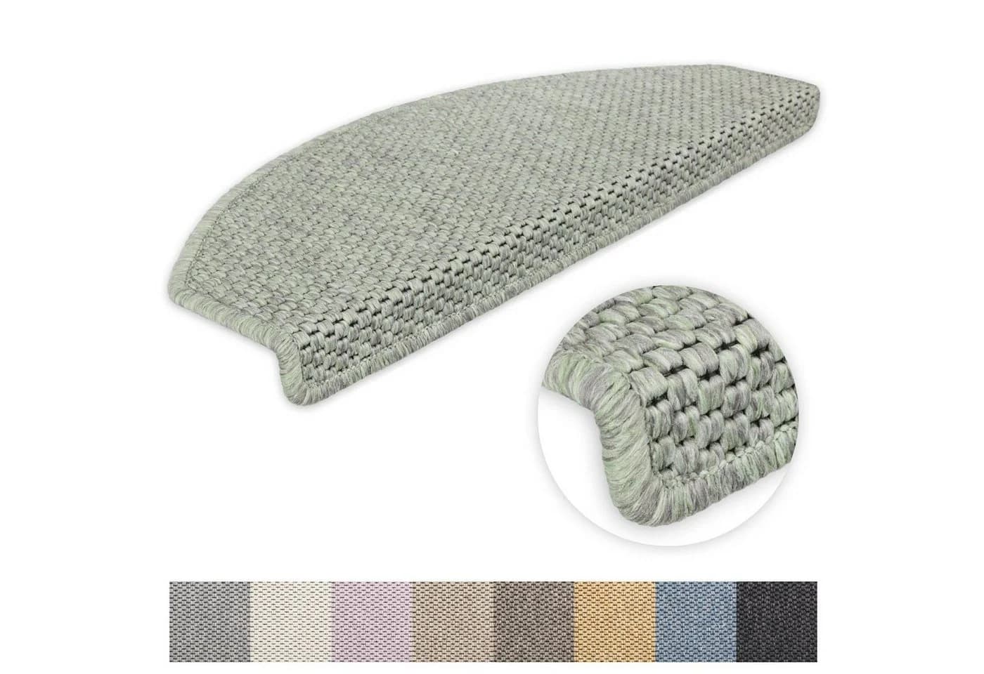 Metzker® Stufenmatte Göteborg Halbrund Lindgrün Sisal-Optik - Bild 2