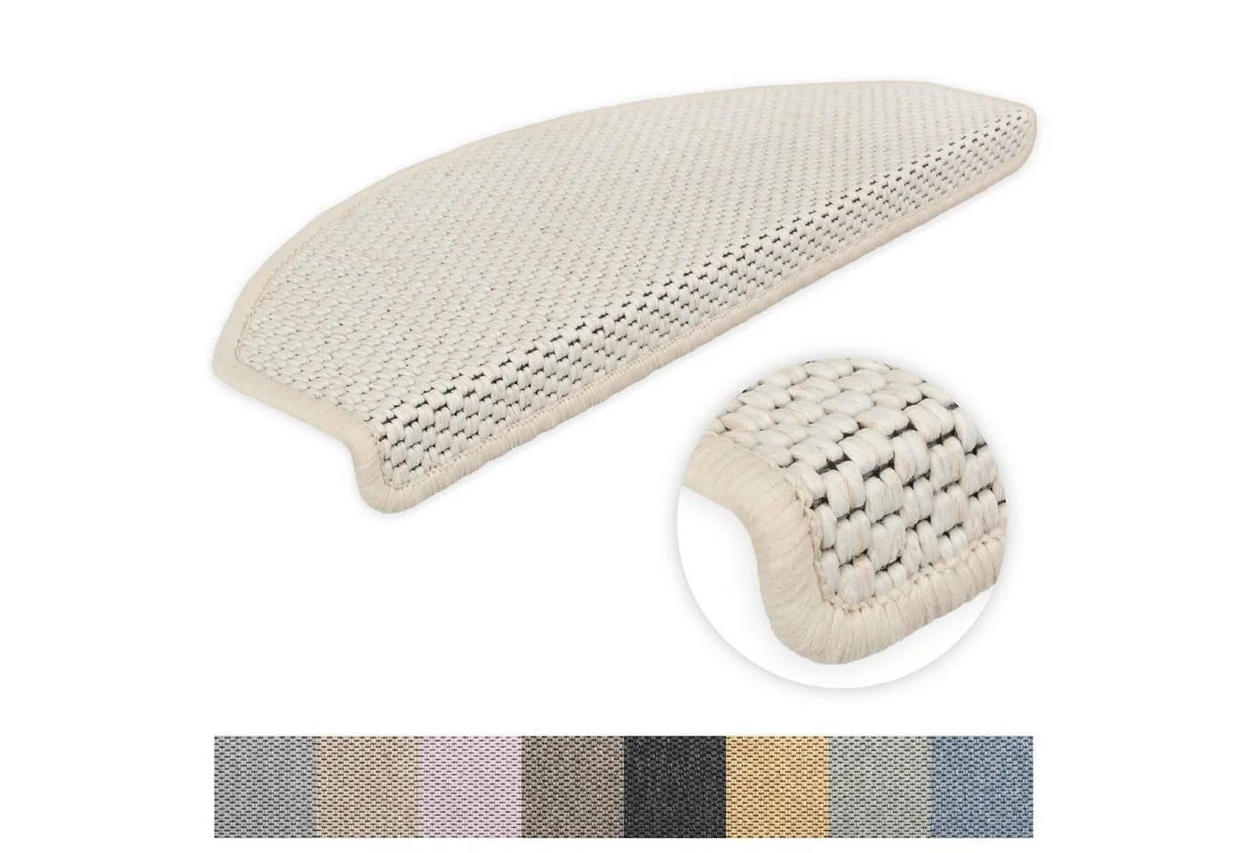 Metzker® Stufenmatte Göteborg Halbrund Hellbeige Sisal-Optik - Bild 2