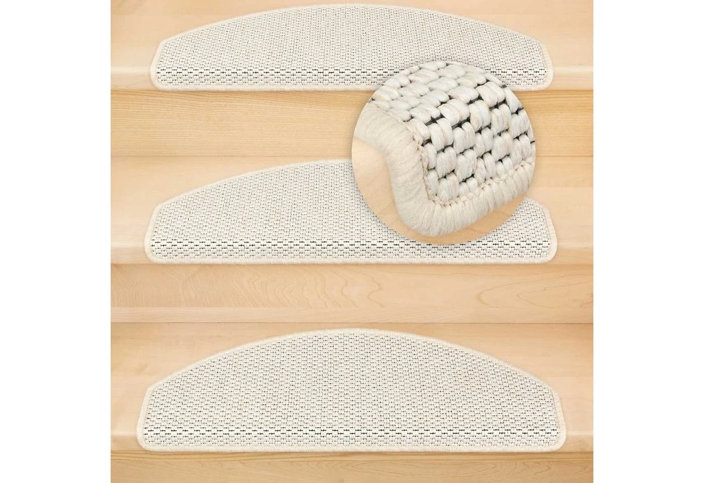 Metzker® Stufenmatte Göteborg Halbrund Hellbeige Sisal-Optik - Bild 4