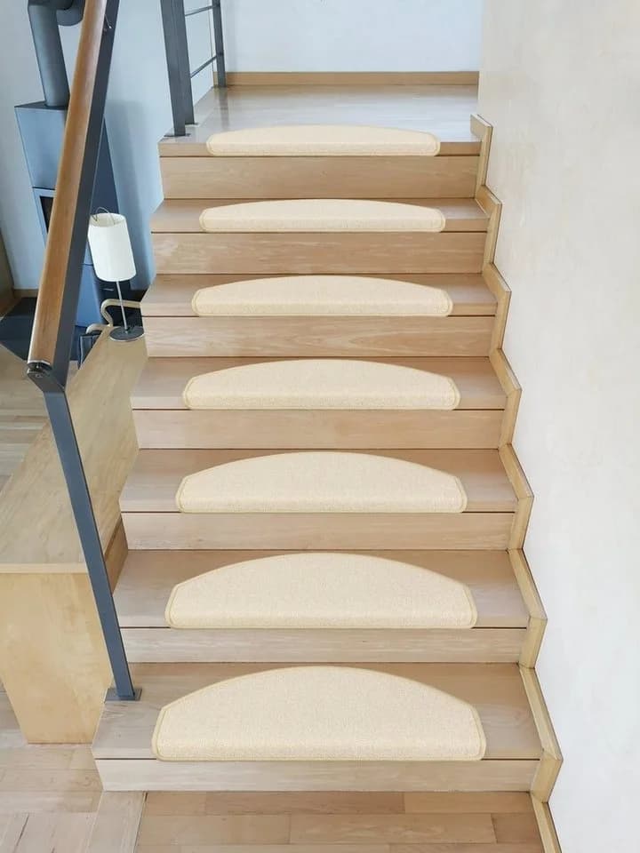 Metzker® Stufenmatte Vorwerk Durango Halbrund Hellbeige 15 Stück