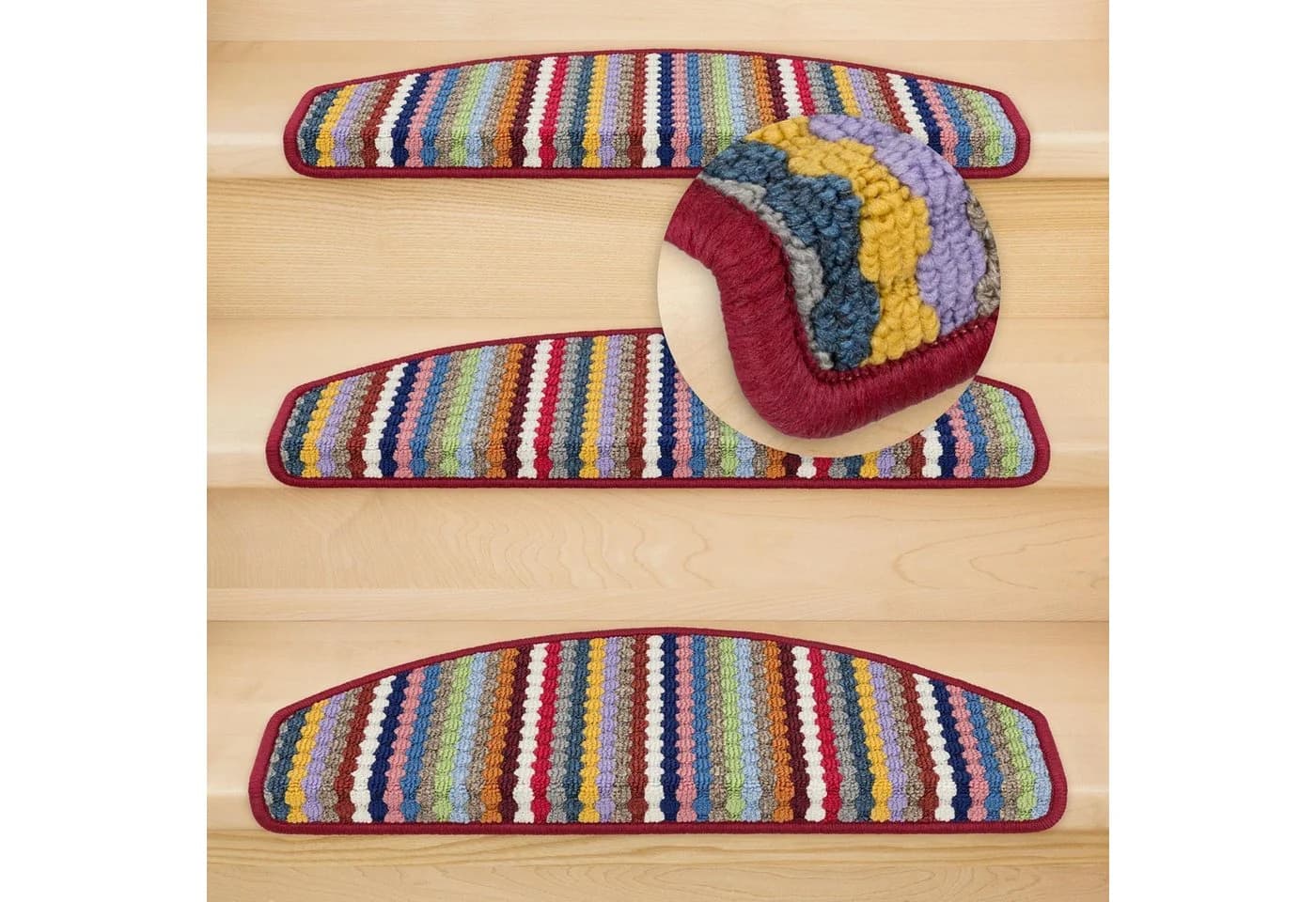 Metzker® Stufenmatte Multistripe 15 Stück Halbrund Bunt