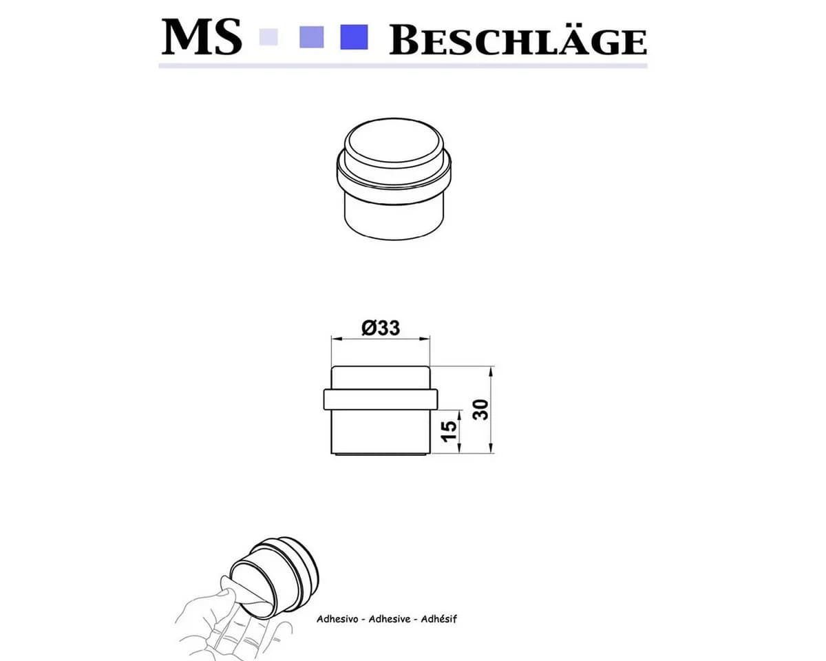 MS Beschläge Bodentürstopper transparent selbstklebend Türpuffer