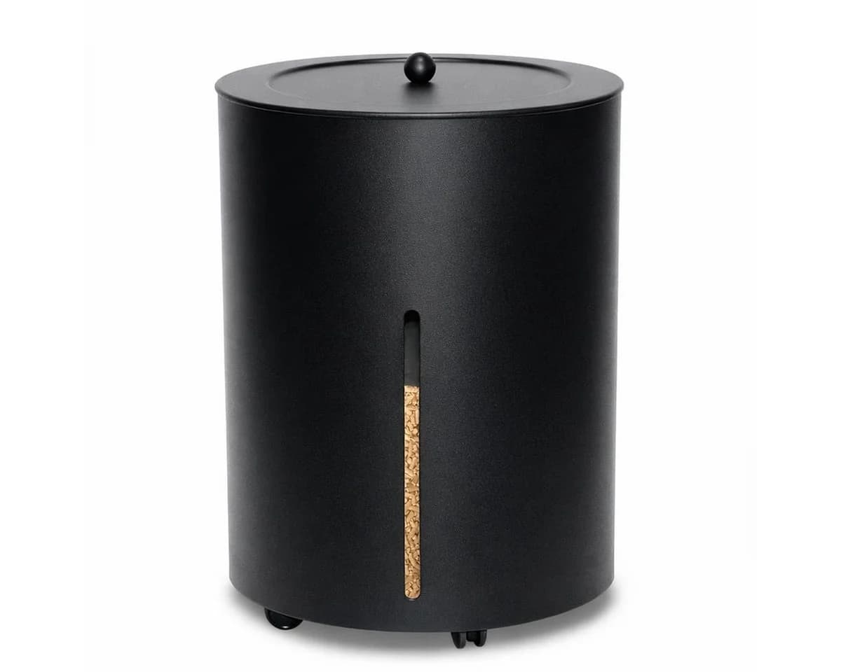 MS Beschläge Pellet-Rollcontainer Schwarz Rund mit Sichtfenster - Bild 2