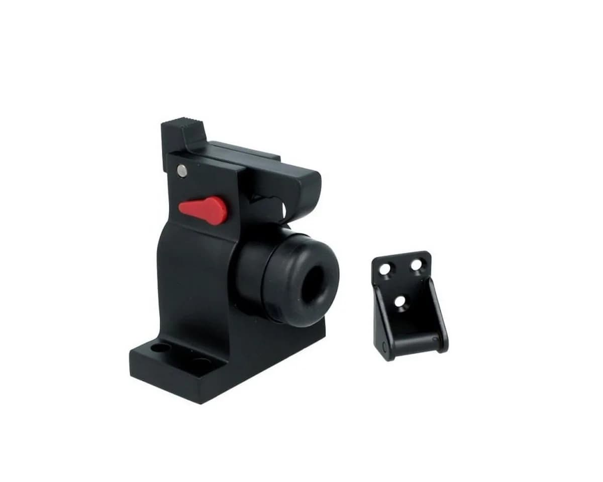 MS Beschläge Bodentürstopper Türfeststeller Schwarz mit Gummipuffer