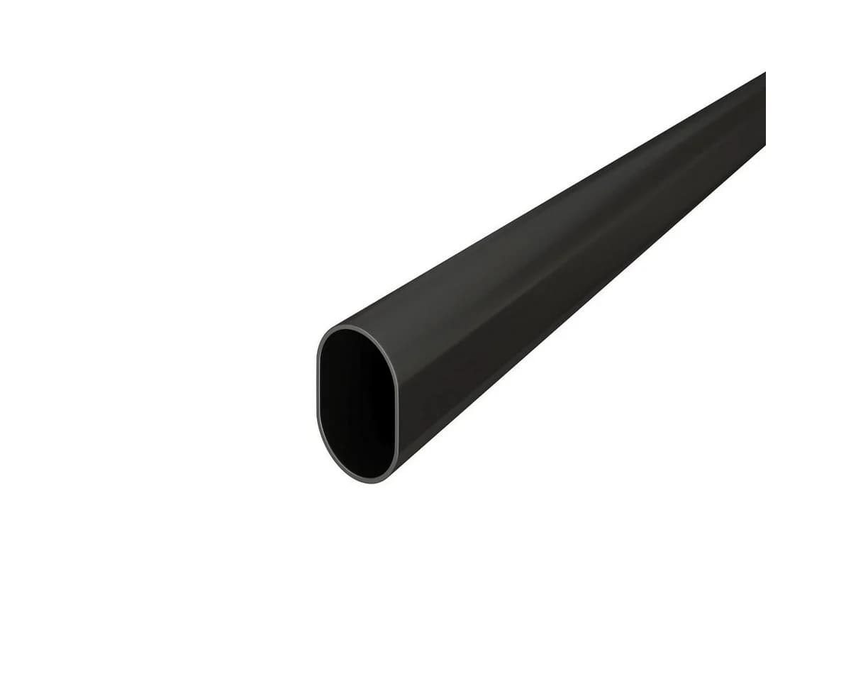 MS Beschläge Kleiderstange Oval Schwarz Stahl - Bild 2