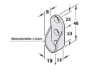 MS Beschläge Kleiderstange verchromt 30x15mm oval Bild 5