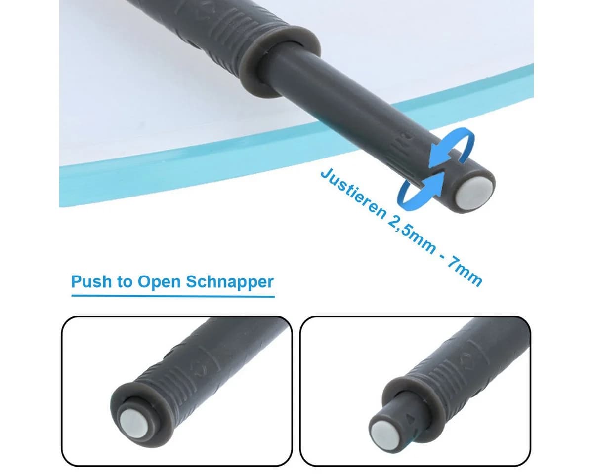 MS Beschläge Push-to-Open Türdämpfer Anthrazit Kunststoff - Bild 4