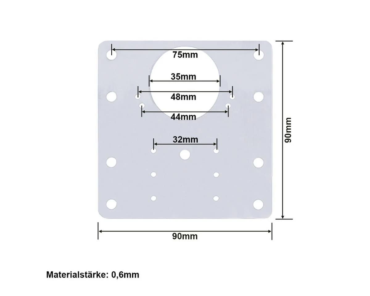 MS Beschläge Reparaturplatte Edelstahl 90x90mm (4 St)