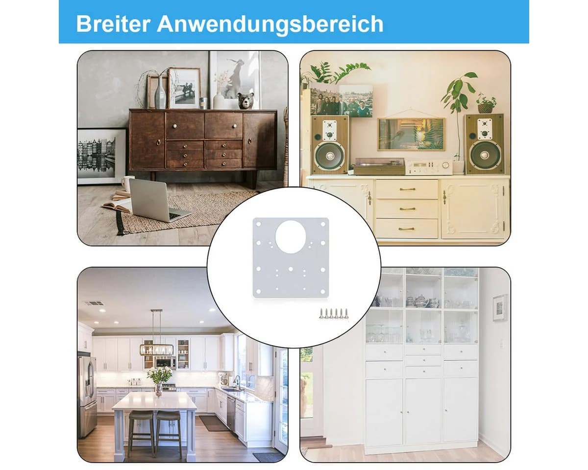 MS Beschläge Reparaturplatte Edelstahl 90x90mm (4 St) - Bild 5