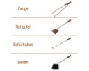 MS Beschläge Kamingarnitur 5-teilig Edelstahl Holzgriffe Bild 3