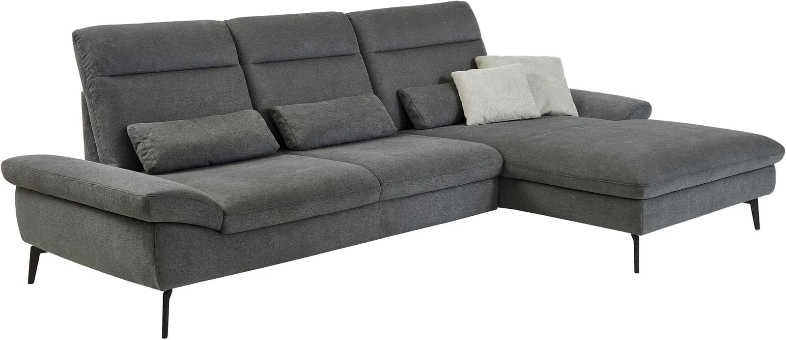 Modernes Ecksofa in Schwarz und Cyber Anthrazit