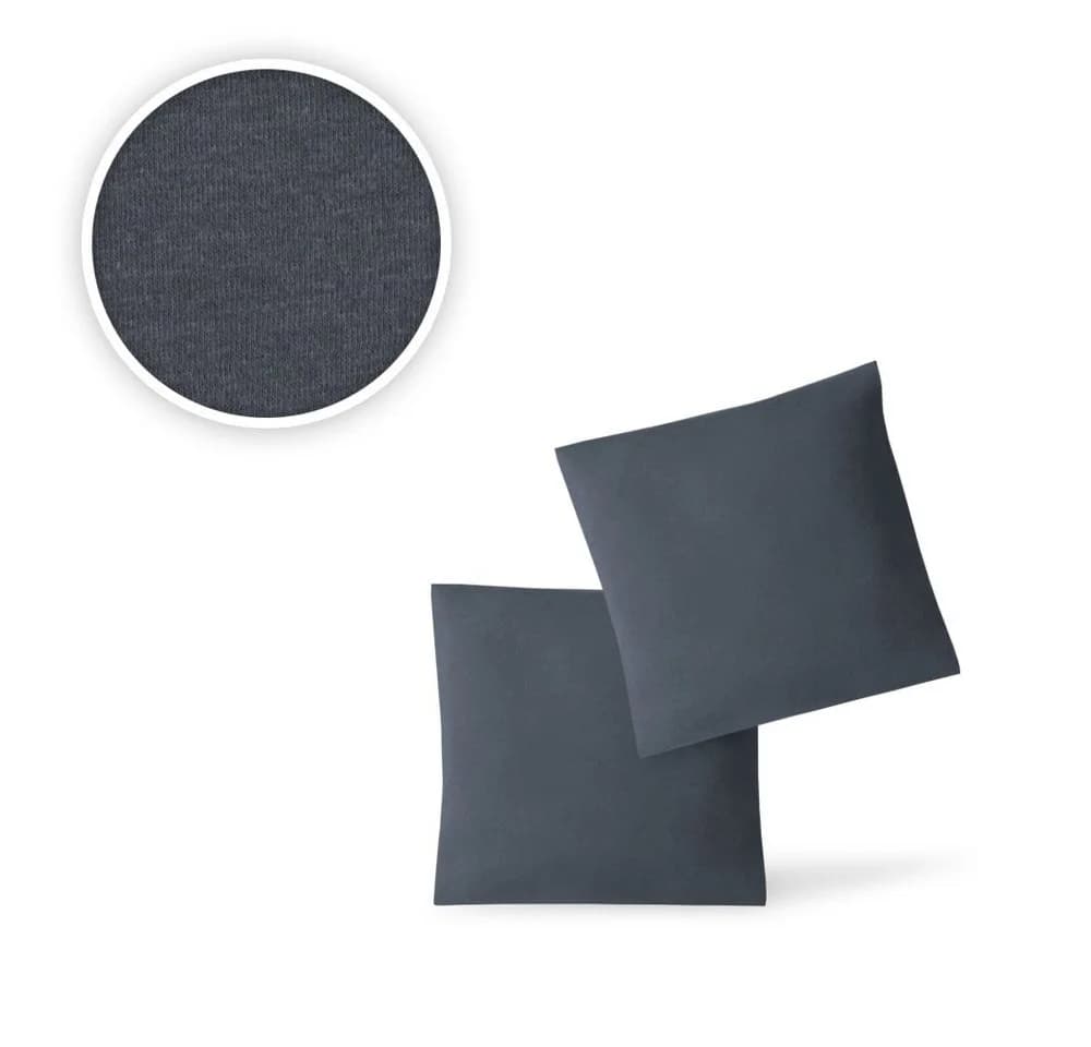 EXKLUSIV HEIMTEXTIL Kissenbezüge Jersey Grau 2er Set mit Reißverschluss - Bild 4