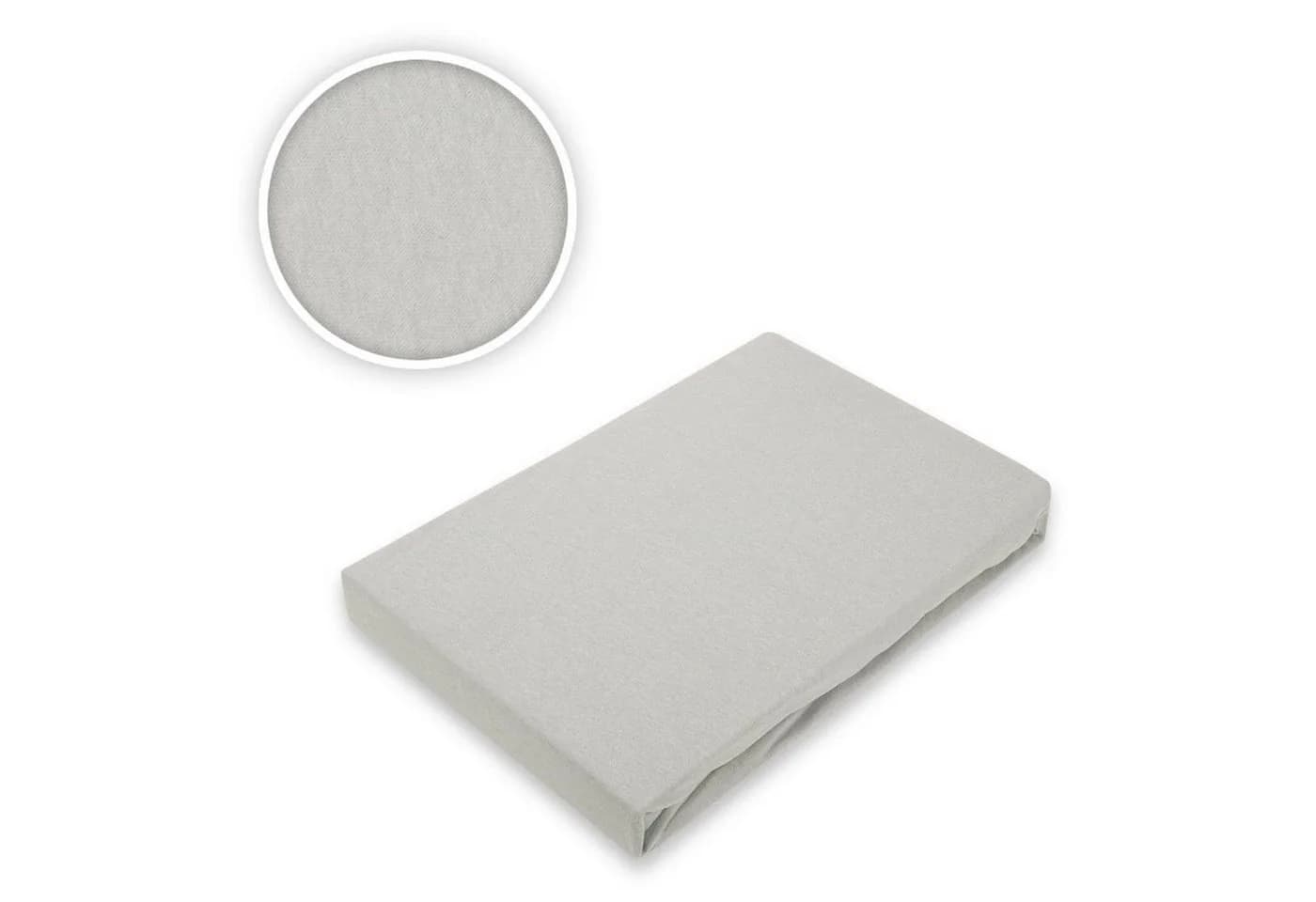 EXKLUSIV HEIMTEXTIL Spannbettlaken Jersey Silber Rundumgummizug