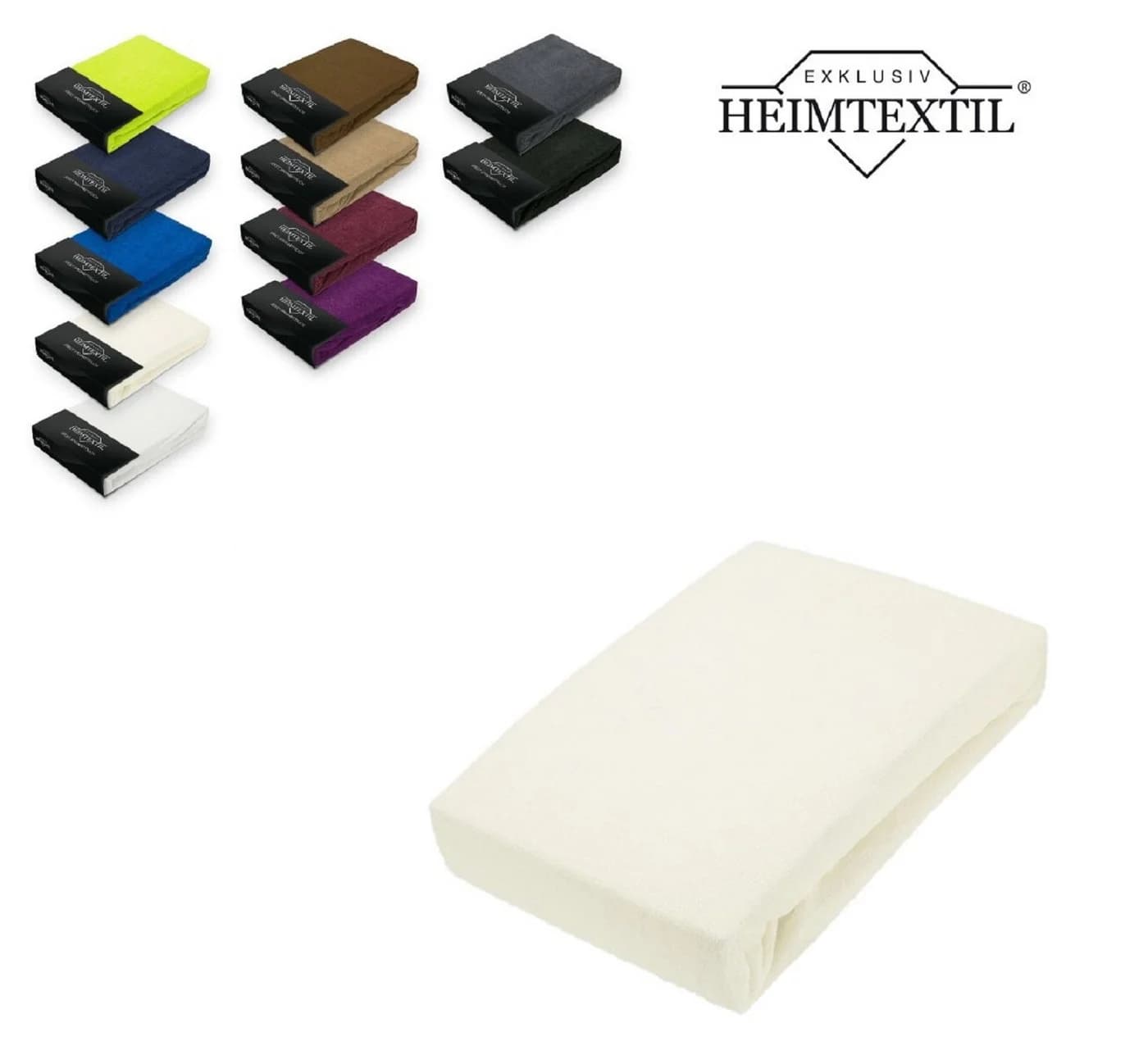 EXKLUSIV HEIMTEXTIL Spannbettlaken Frottee Beige Rundumgummizug - Bild 2