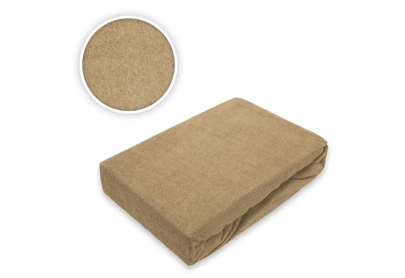 EXKLUSIV HEIMTEXTIL Spannbettlaken Frottee Rundumgummizug Beige