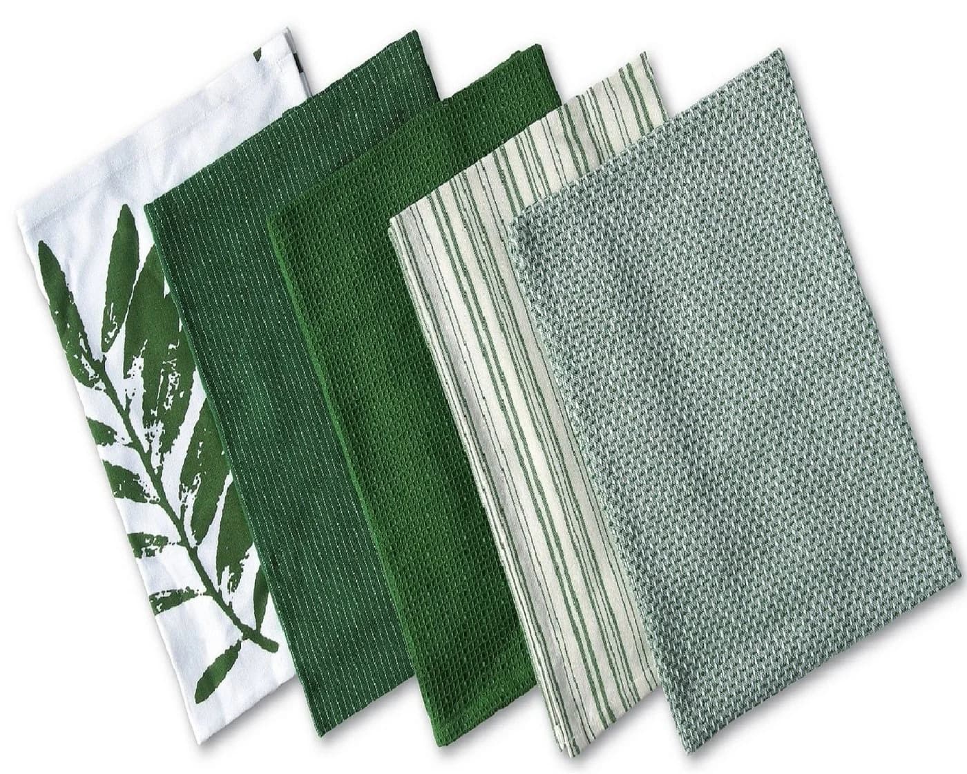 EXKLUSIV HEIMTEXTIL Geschirrtuch Küchentücher 5er Baumwolle Grün - Bild 2
