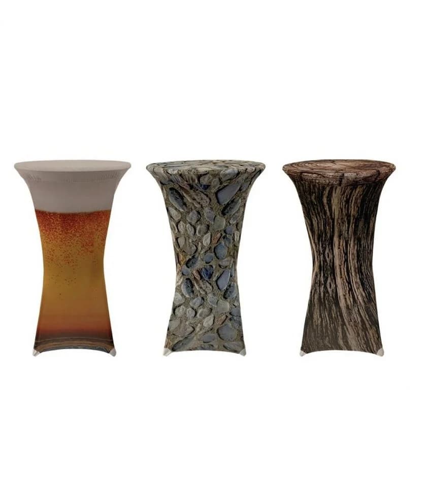 EXKLUSIV HEIMTEXTIL Stehtischhusse Stretch Motiv Baumstamm